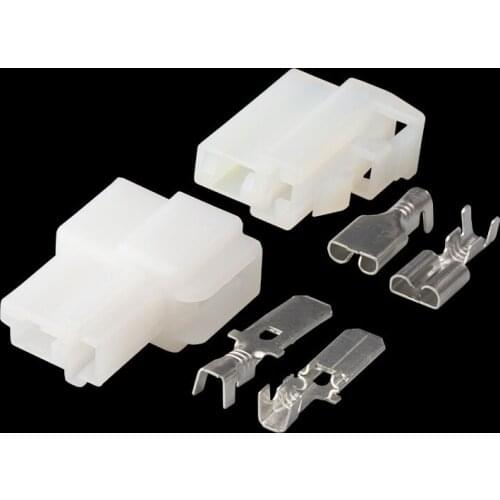 100Sets 2 Pin 6.3mm Series Connector Automotive Plug with Terminal Made in China 6070-2471 6070-2481 For Car DJ7022A-6.3-11