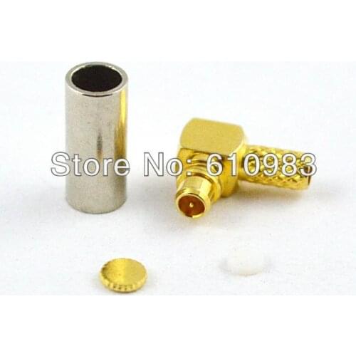 100 Pieces MMCX Crimp Plug male Right Angle connector for LMR100 RG316