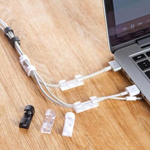 20 Pcs/Set Self-adhesive Wire Clips Organizer Line Cable Buckle Clip Fixer Holder Cord Management Ties Fixer Fastener Holder