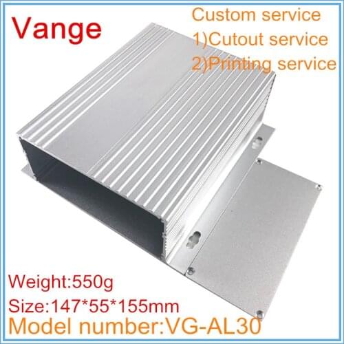 4pcs/lot wall-mounted electronic project box 147*55*155mm 6063-T5 Aluminum mould shell enclosure for signal launcher equipment