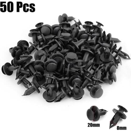 50Pcs 8mm For All Cars Plastic Rivets Fasteners Door Fender Bumper Cover Push Pin Clips Clip Universal Car Accessories Clips