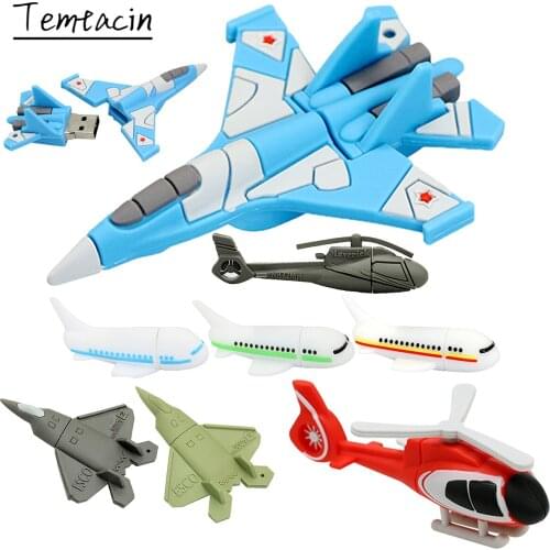 64GB USB flash drive Cool air plane Helicopter pendrive 256 4 16 8 32 128 gb pen drive Cle USB2.0 Key memory 256GB Thumbdrives