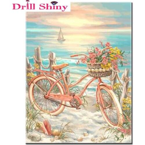 Diamond Embroidery 5D DIY Diamond Painting Flowers and Bikes Diamond Painting Cross Stitch Rhinestone Mosaic