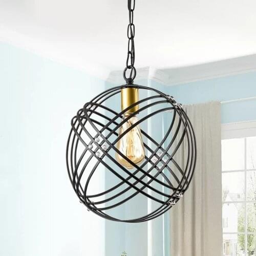 American country simple French retro restaurant hot pot restaurant deck bar wrought iron round creative chandelier