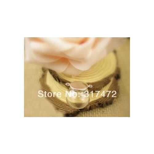 Free ship!100set/lot 20*12mm Glass vial pendant glass globe with 12mm base blank DIY charm glass bubble vial pendant