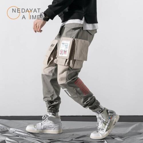 Trousers Men Harem-Pants Hip Hop Boy Multi-pocket Elastic Waist Design Cargo Pants Men Streetwear Punk Casual Joggers Trousers