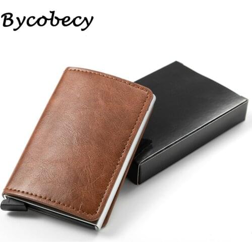 Bycobecy 2019 Top Quality RFID Men Classic Wallets Money Bag Mini Purse Slim Wallet 8 Colors ID Card Holder Wallet Dropshipping