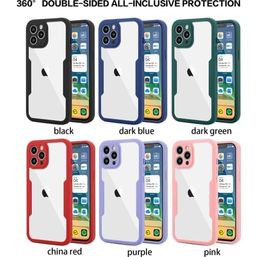 360 Full Protection Transparent Luxury Case For iPhone 11 12 Pro XS Max X XR 7 8 Plus SE 2020 With Front Screen Shockproof Cover
