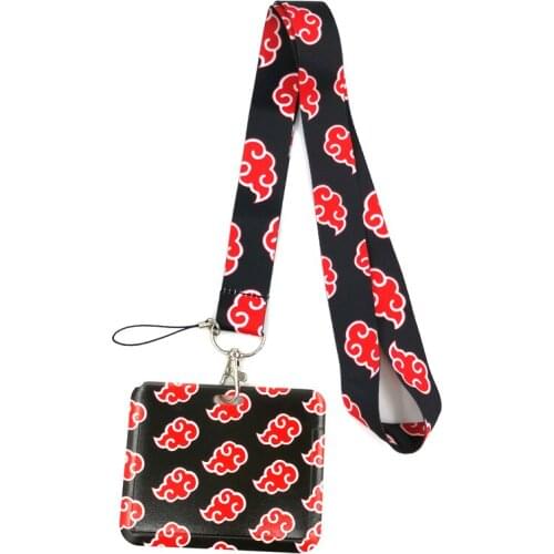 Clouds Anime Fashion Lanyard ID Badge Holder Bus Pass Case Cover Slip Bank Credit Card Holder Strap Card Holder