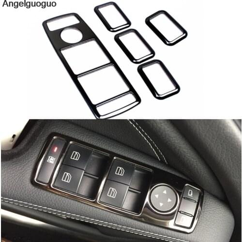 Black Car Door Window lifter Switch panel cover trim For Mercedes Benz A B C E GLK Class W176 W246 W204 W212 W218 X204