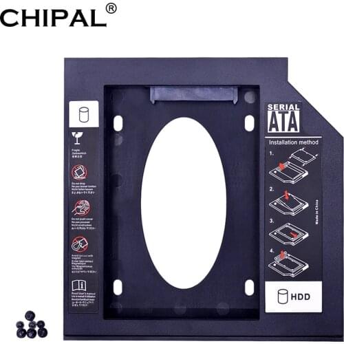 CHIPAL HDD Caddy 12.7mm Plastic Optibay SATA 3.0 Hard Disk Drive Enclosure DVD Adapter 2.5'' SSD 2nd hdd Caddy For Laptop CD-ROM