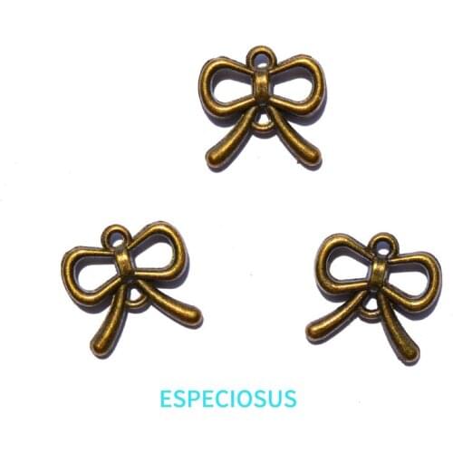 DIY Jewelry Department Anti Brozen Plated Alloy Charms Cute Bowknot Metal Pendants Vintage Earring Making Finding Ornament 20pcs