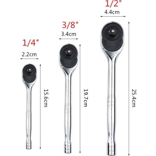 1Pc 1/4" 3/8" 1/2" High Torque Ratchet Wrench for Adapter Quick Release Square Head Spanner Socket Drive Hand Tools