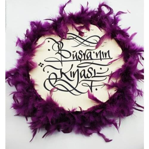 Leather Tambourine 27 cm Name Written Medium Size Purple Shaggy (S27YMOTEF)