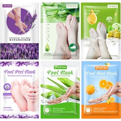 12pcs 6pair Foot Peeling Mask Exfoliating Foot Spa Bath Mask Peeling Scrub Pedicure Foot Patch Moisturizer Dead Skin Remover