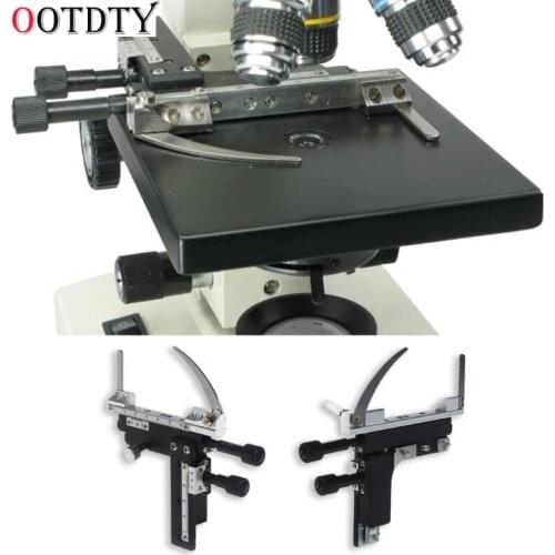 OOTDTY Microscope Moveable Stage Caliper With Scale Attachable Mechanical Stage X-Y High-precision Vernier Biological