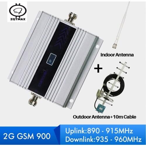ZQTMAX Mini repeater GSM 900 Mobile Signal Booster 2G Cellular Signal Repeater Improve voice Amplifier 60dB and Yagi Antenna