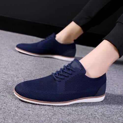 2020 Men Shoes Sneakers Knitted shoes Lace up Fashion Breathable Casual Shoes Men Flat Leisure Brand Shoes Men Chaussures Homme
