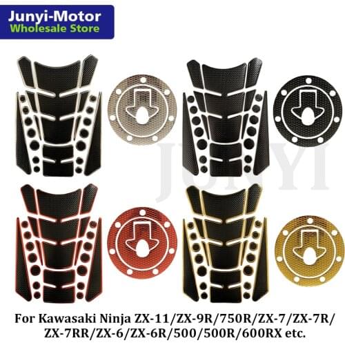 Fuel Tank Pad Gas Cap Cover Sticker For Kawasaki Ninja ZX7R ZX6R ZX9R ZX11 500 500R 750R ZZR600 GPz 1100 Decal Grip Motorcycle