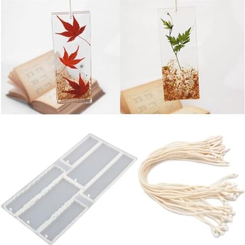 Irregular Rectangular Bookmark Epoxy Resin Mold DIY Tag Pendant Silicone Mould