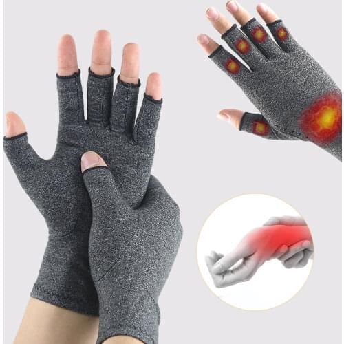 1 Pair Compression Arthritis Gloves Wrist Support Cotton Joint Pain Relief Hand Brace Women Men Therapy Wristband Unisex Gloves