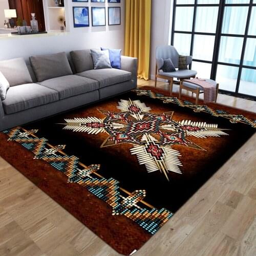 Ethnic Style persian Carpets for home Living Room Soft Flannel Bedroom Floor mat Corridor Hallway Kitchen play area non-slip rug