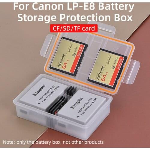 KingMa 10PCS Plastic Battery Case Holder Battery Storage Box For Canon LP-E8 Battery DSLR EOS 650D 600D 700D 550D T2i T3i T5i X7