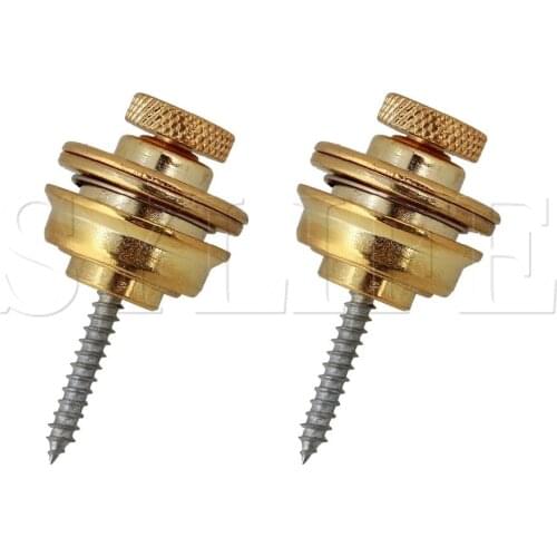 2PCS Golden Flat Straplock Strap locks For Electric Guitar