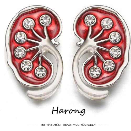 Kidney Organ Lung Enamel Zircon Brooch Pin Two Piece Medical Lapel Pins Badge Jewelry Accessories For Doctor Nurse Gift