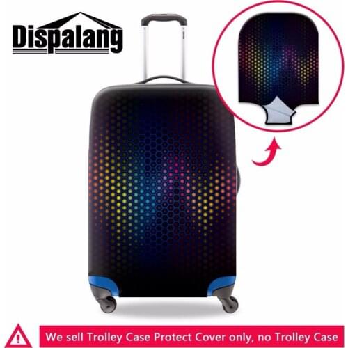 Custom durable elastic luggage protective covers with zipper geometric pattern waterproof suitcase rain cover travel accessories