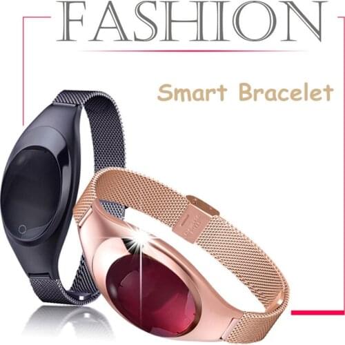 Luxurious Fashion Smart Wristband Bracelet Screen Wake Up Touchpad OLED Strap Fitness Pessometer Heart Rate Monitor Smart Band