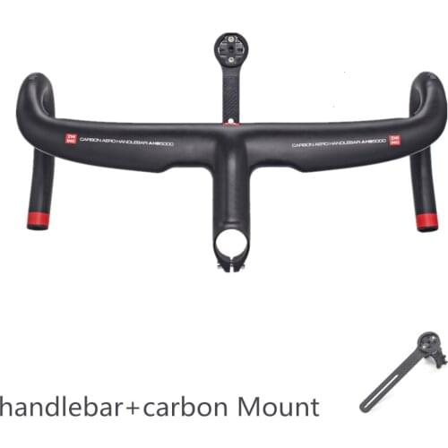 2019 New ZNIINO black Full Carbon Fiber Integrated Road Bicycle Handlebar Bike Handle Bent bars with stem 400/420/440mm