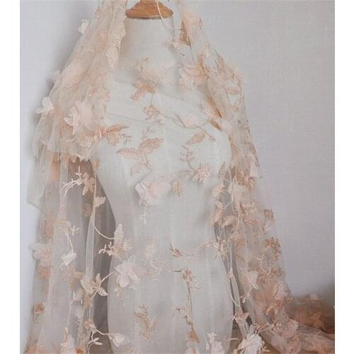 3D Mesh Flower Lace Fabric DIY Embroidery Skirt Hanfu WomenS Clothing Accessories 1yark/Pack