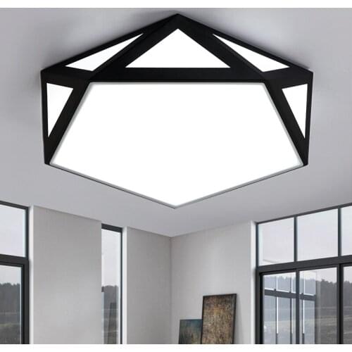 Modern Led Ceiling Lighting Fixtures Fashion Iron Avize Acrylic Lampara De Techo Bedroom Living Room Ehite Black Plafonnier
