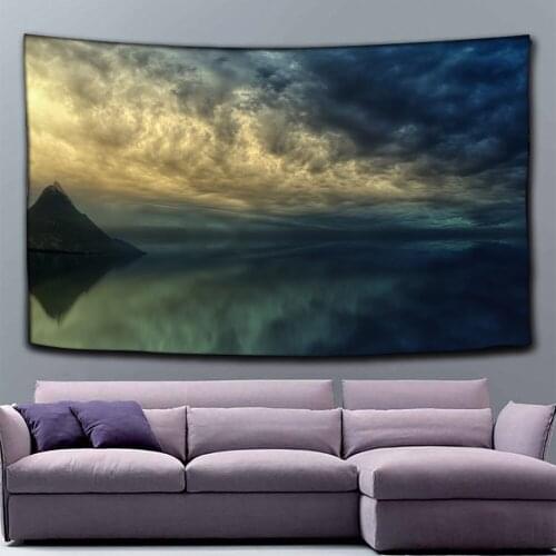 Big Mountain Lake Wall Covering Printed Tapestry Psychedelic Wall Hanging Beach Towel Polyester Thin