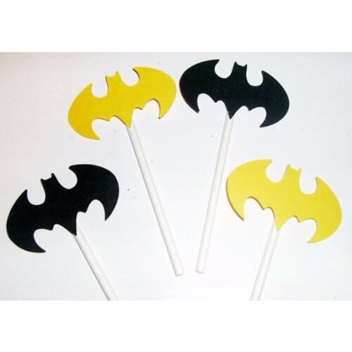 Batsman hero Cupcake Toppers wedding birthday baby shower Party food picks free shipping custom colors