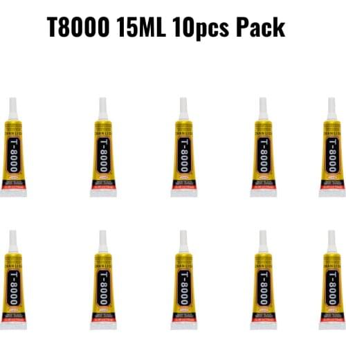 Zhanlida T8000 10 PCs Pack Clear Contact Adhesive MultiPurpose Industrial Phone Screen Bonding Glass Repair Glue - 15ML