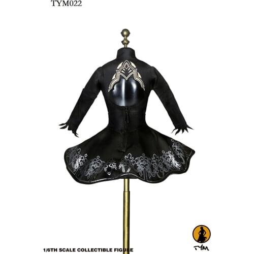 1/6 Scale Black Dress SET015 Cosplay 2B Neil Clothing for 12in Female Soldier Accessories Toys