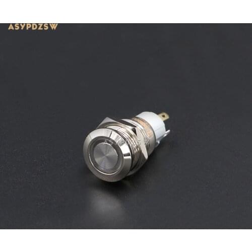 1 PCS 250V 3A Stainless steel power supply switch Metal power button switch with DC 12V Black or Silver