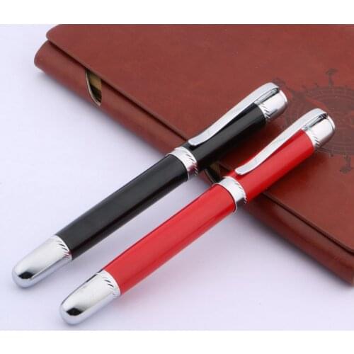 1 Pc Luxury Rollerball Pen 0.5MM Black Refill Nib Metal InK Roller Ball Pens For Stationery Office School Supplies Writing Gift