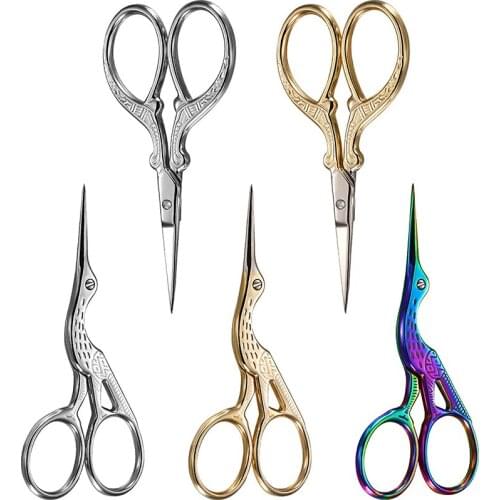 1 Pcs Vintage Stork Shape Sewing Scissors Stainless Steel Cross StitchTailor Scissors for Embroidery Sewing Craft