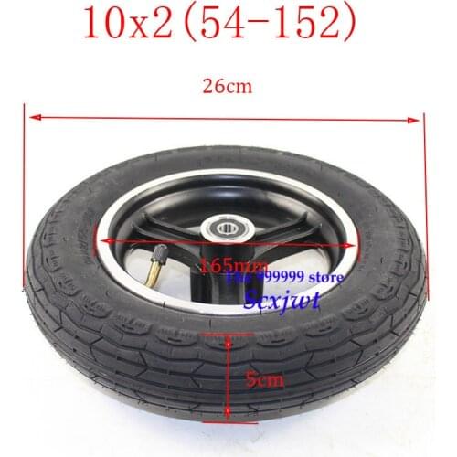 10x2 54-152 tire tyre inner tube&10inch rims hub set fits mountain buggy electric scooter balancing car 10 X 2Disc brake wheels