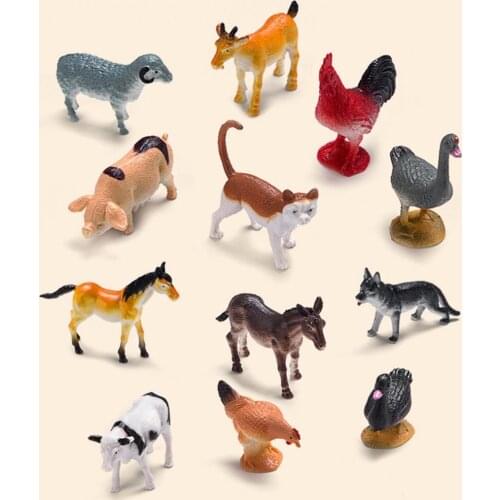 12Pcs Animal Model Lovely Appearance Anti-hit Bright Color Woodland Creature Fairy Figures for Children Decoration and Ornament