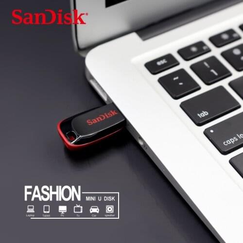 2pcs Original SanDisk CZ50 Cruzer Blade USB 2.0 Flash Drive 16GB 32GB Memory Stick 64GB 128GB Pen Drive U Disk Pendrive for PC