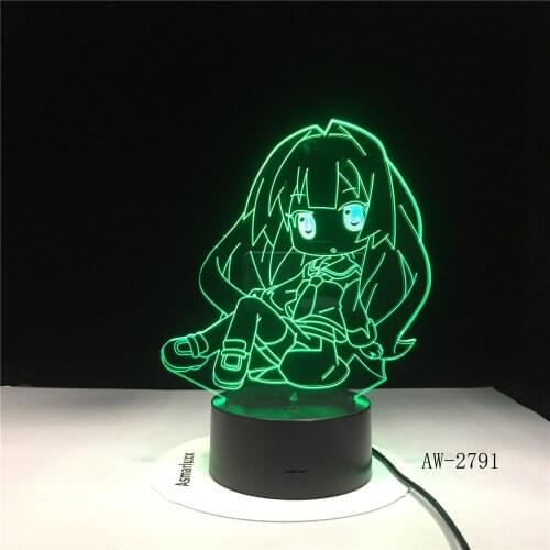 3D kawaii Lights Japan Anime Figure Girl lamparas LED USB Table Multicolor Lava Lamp For Girls Birthday Toys 2791