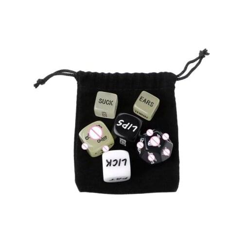 6 PCS Fun Acrylic Dice Love Dice Sex Dice Erotic Dice Love Game Toy Couple Gift Drop Shipping