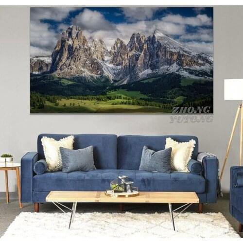Alps Dolomites Italy Mountains Great Nature Landscape Living Room Decoration Home Wall Art Decor Canvas Posters