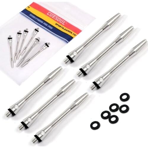Free Shipping Cuesoul 2 Set 2ba Medium Silver Aluminum Dart Shafts with O'rings Dart Stems 6pcs