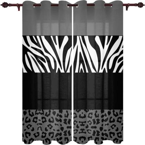 Leopard Print Zebra Texture Large Curtains For Living Dining Modern Simple Curtains Finished Curtains For Dining Room Bedroom