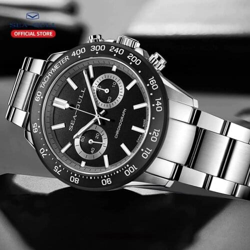 Seagull New Mens Sports Mechanical Watches Luxury Sapphire Glass Leisure Business Automatic Watch Stainless Steel Anti-Watches